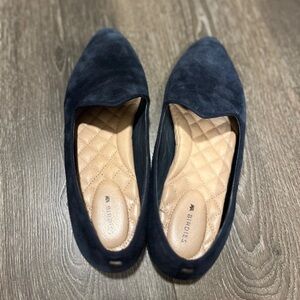 Birdies The Heron Navy Suede Slip On Daily Loafer Flat Women's Size 8